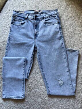 Levi's Premium 724 High Rise Slim Straight Acid Wash Women's Jeans Size 29/30